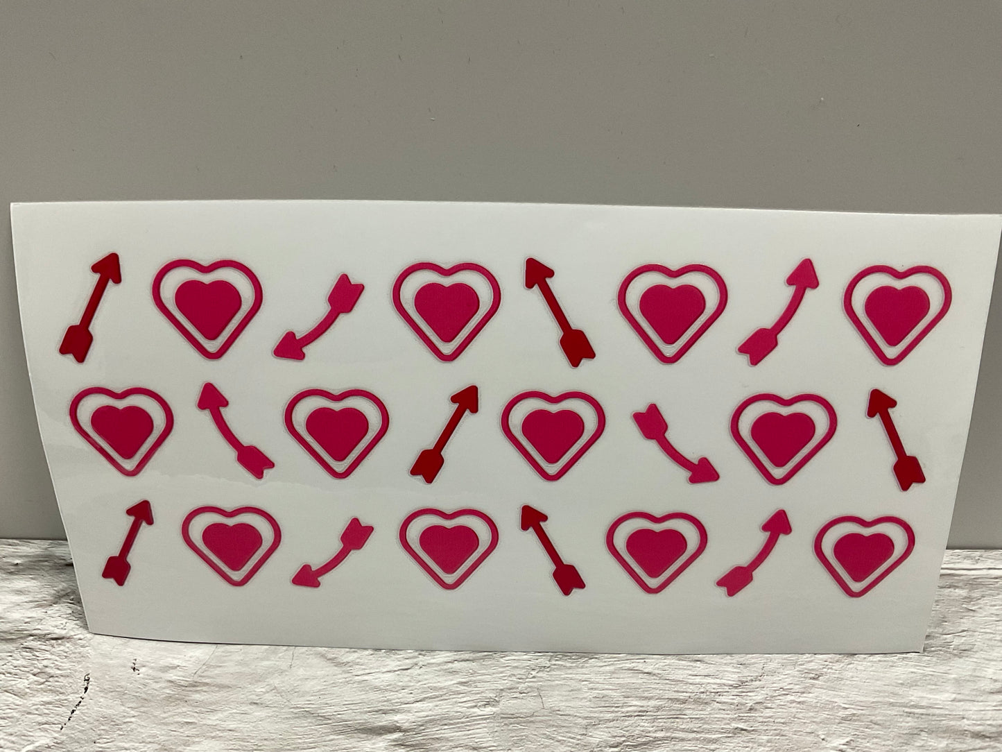 Cupid’s Arrow UV DTF transfer sticker, 16oz glass can wrap
