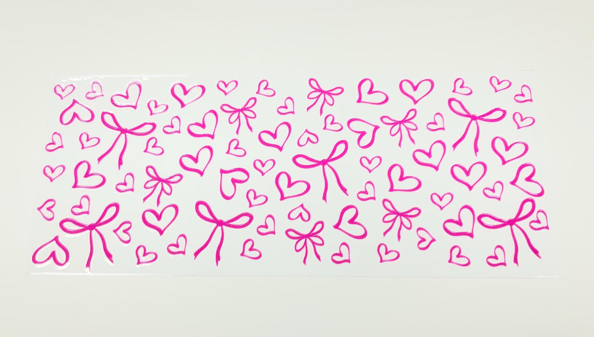 Coquette Love UV DTF transfer sticker, 16oz glass can wrap, double-sided __etsy:7991338947