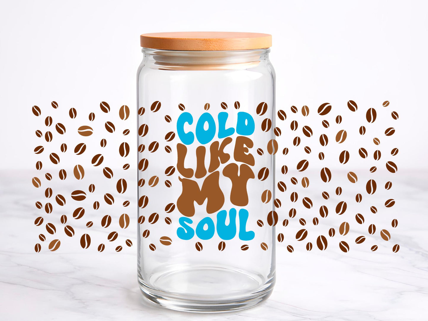 Cold Like My Soul UV DTF transfer sticker, 16oz glass can wrap