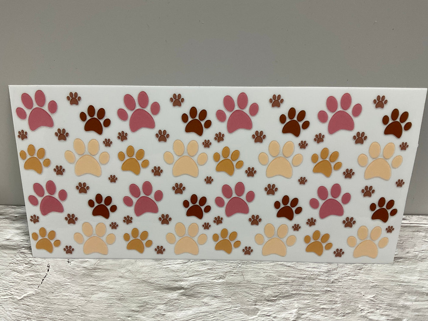 Dog Paws UV DTF transfer sticker, 16oz glass can wrap